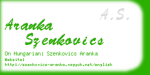 aranka szenkovics business card